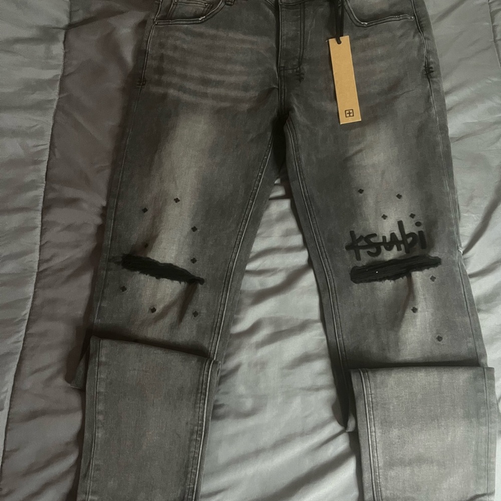 Ksubi Men's Black and Gray Skinny Jeans
